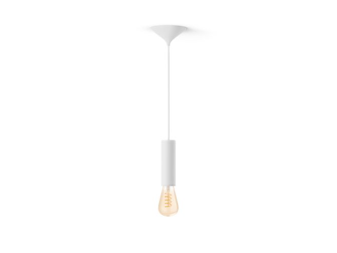 Nahaufnahme der Vorderseite von Set: Weisse Kordel Medium + White Ambiance Filament ST72 Edison