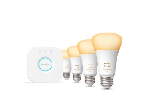 Hue White ambiance Starter kit: 4 E26 smart bulbs (75 W)
