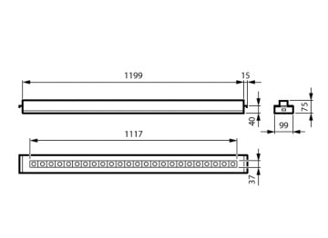 Dimension Drawing (without table) - RC455B 36S/940 MCW-M L1200W100B40 SC