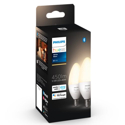 Hue 2-pack Candle E12 LED Bulb - White | Philips Hue EN-CA