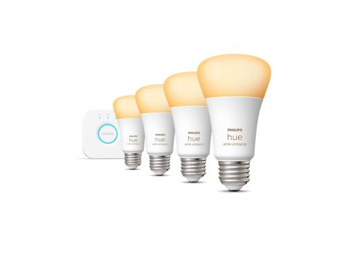 Hue White ambiance Kit de inicio: 4 focos inteligentes E26 (75 W)