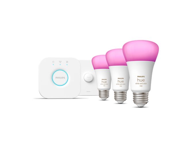 An image of product of the Starter kit: 3 E26 smart bulbs (60W) + smart button