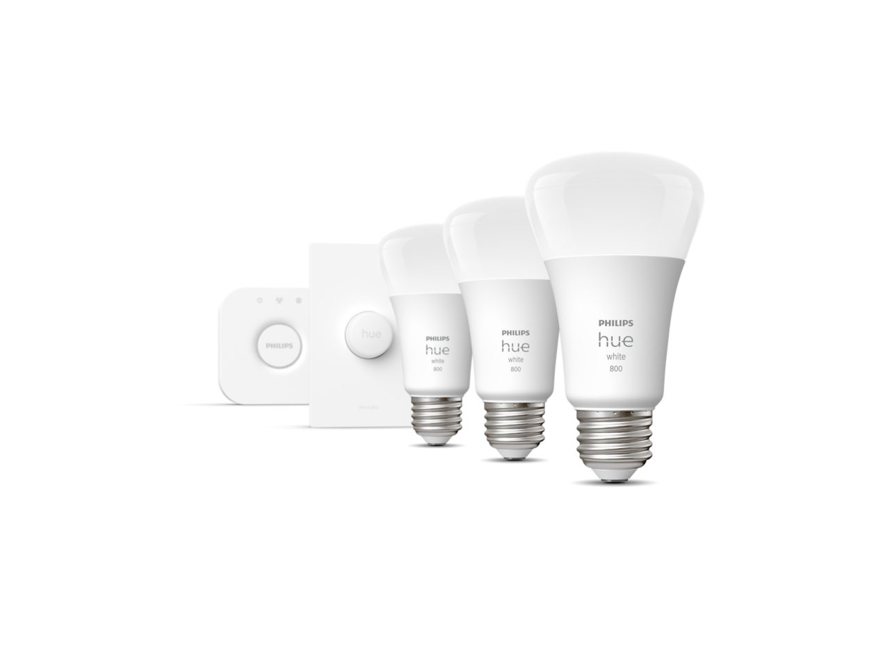 Philips Hue White A19 Starter Kit 3 Pack with Smart Button