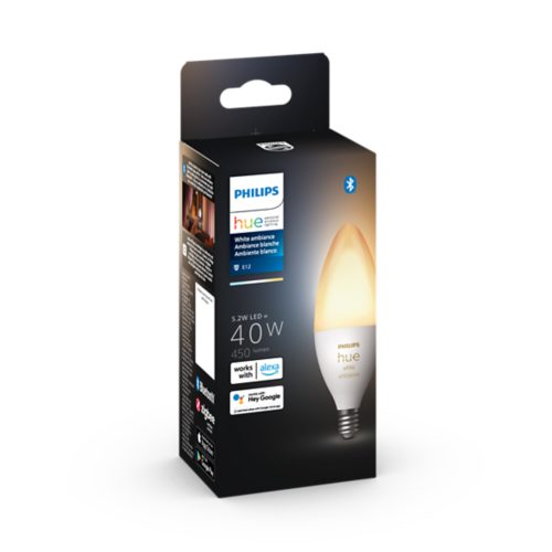 Philips Hue White and Color Ambiance E12 LED 40W Equivalent Dimmable  Decorative Candle Smart Wireless Light Bulb (1-Pack) 556968 - The Home Depot