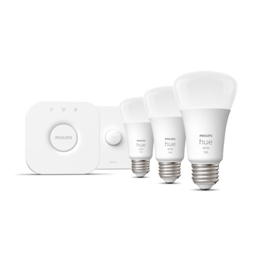 Philips Hue スマートライト 3個セット Hue Starter kit: Smart Button + 3-pack E26 LED Bulbs + Hue Bridge