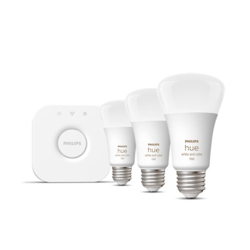 Hue スターター キット: E26 LED 電球 3 個 + Hue ディマー
