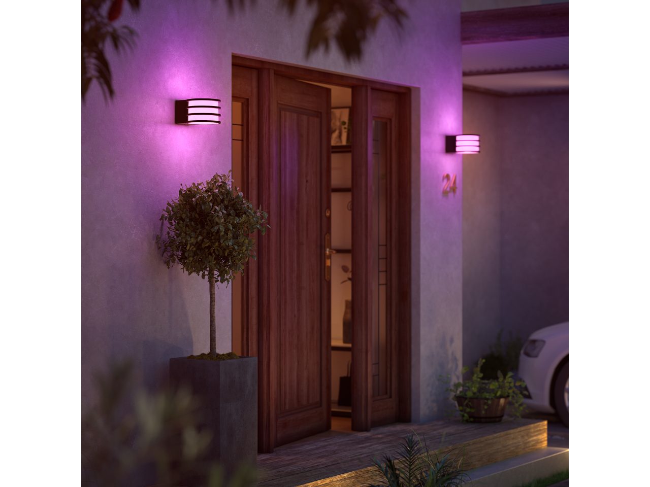 Hue Lucca Outdoor Wall Light Black Lantern | Philips Hue