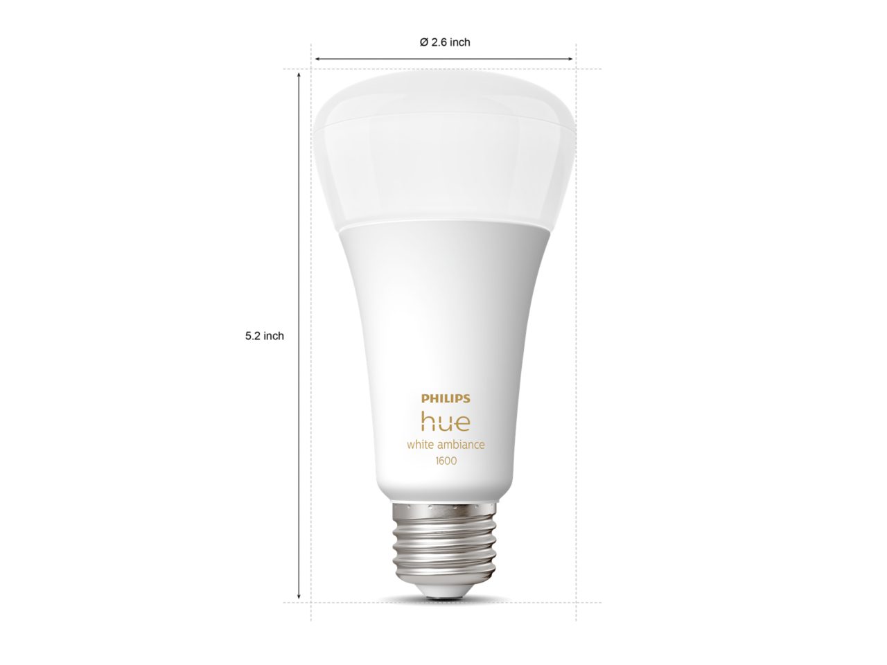 Hue A21 E26 LED Bulb 100W - White | Philips Hue