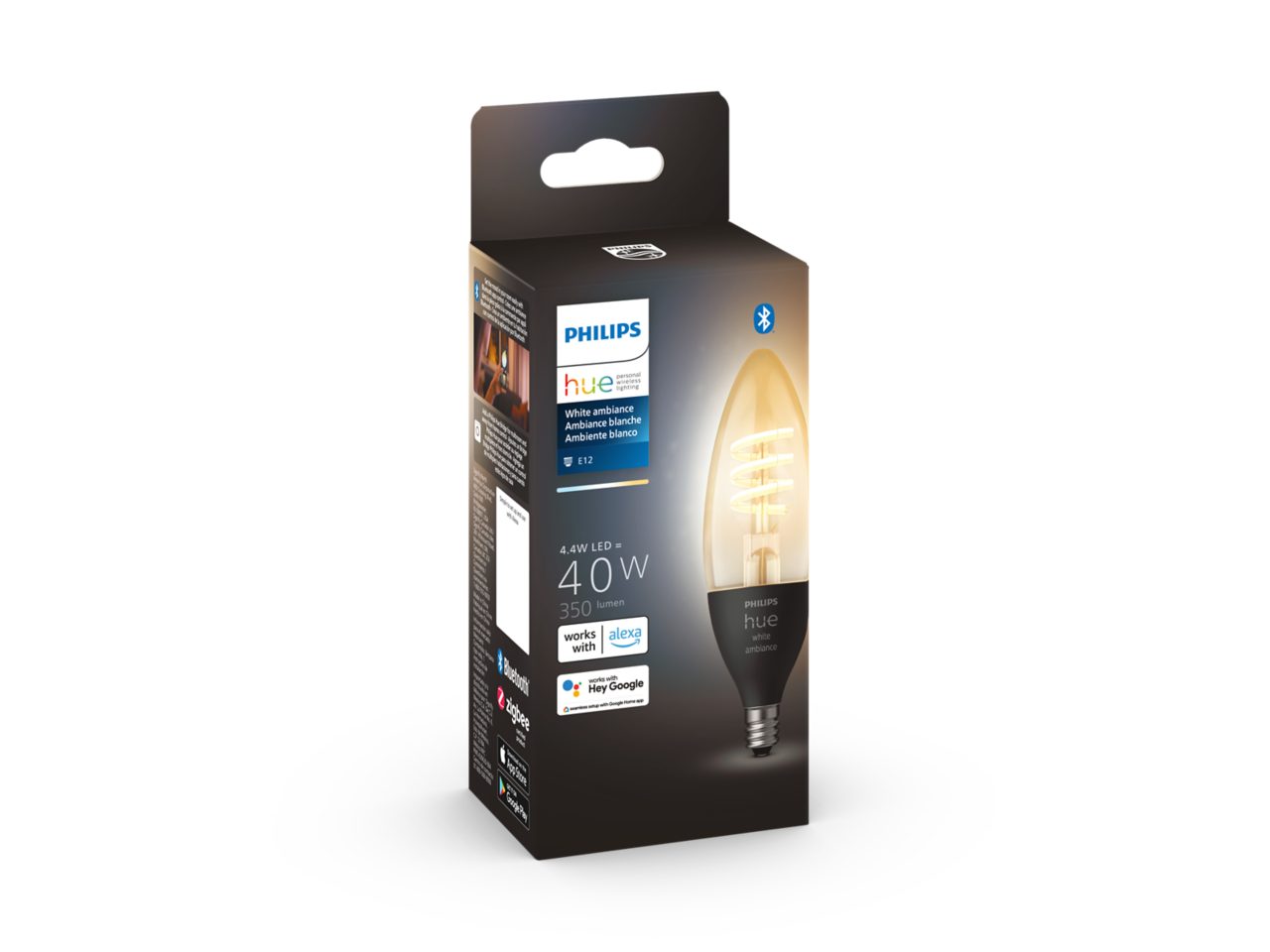 Hue 1-pack Candle Filament E12 LED Bulb White Ambiance
