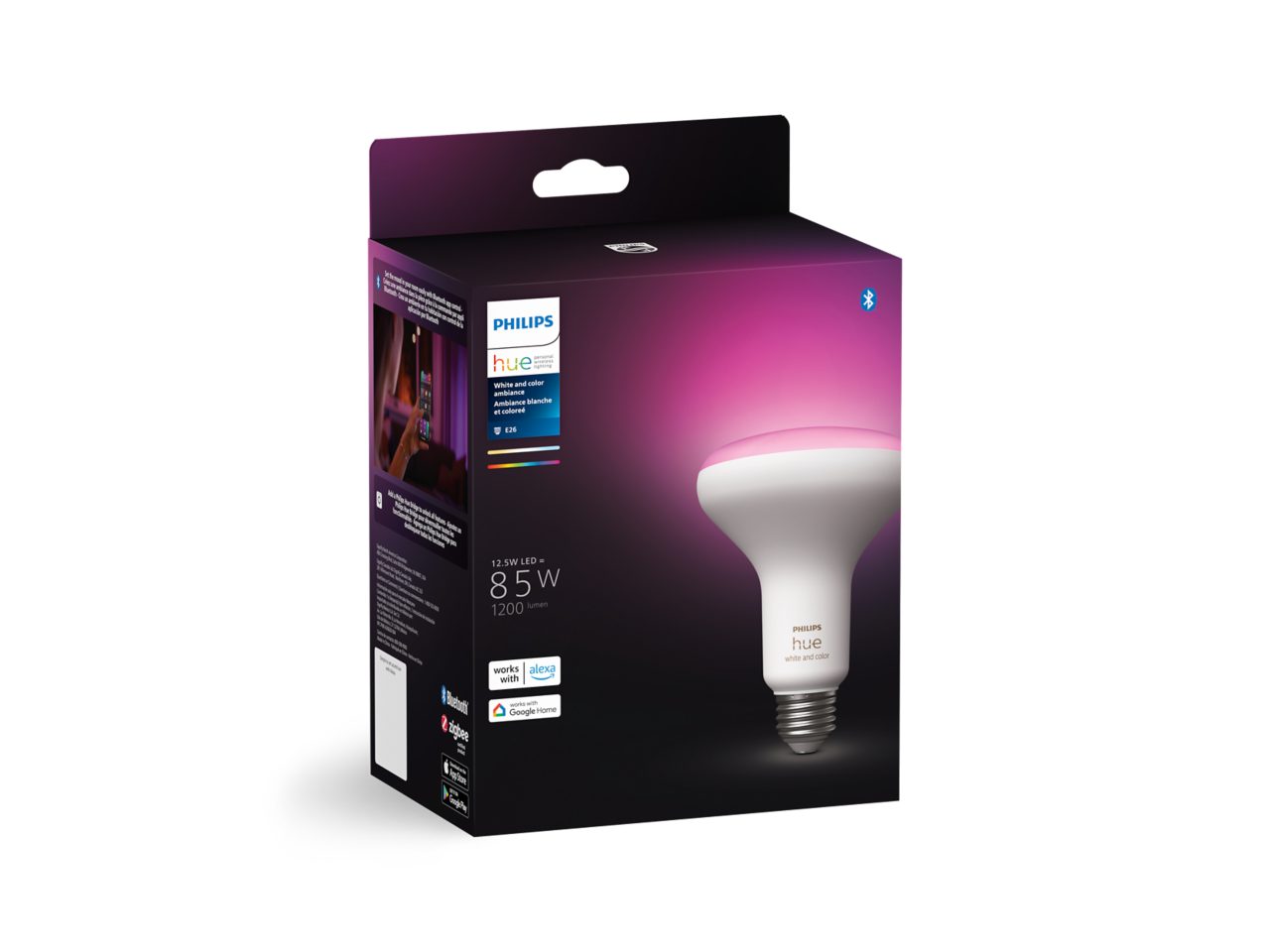 Hue 1-pack BR30 E26 LED Bulb White and Colour Ambiance | Philips Hue