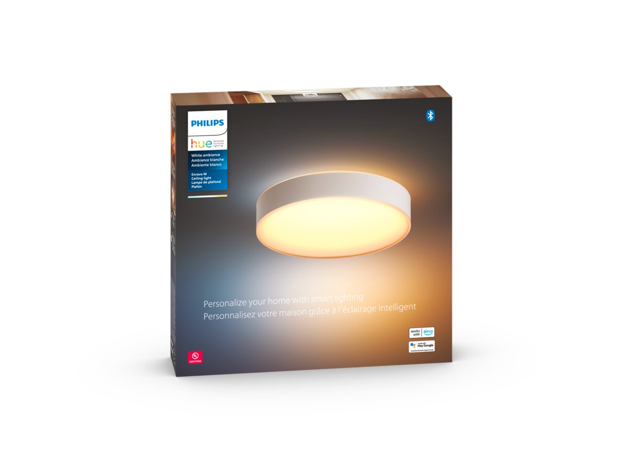 Hue Enrave Medium Ceiling Light White - White Ambiance | Philips Hue