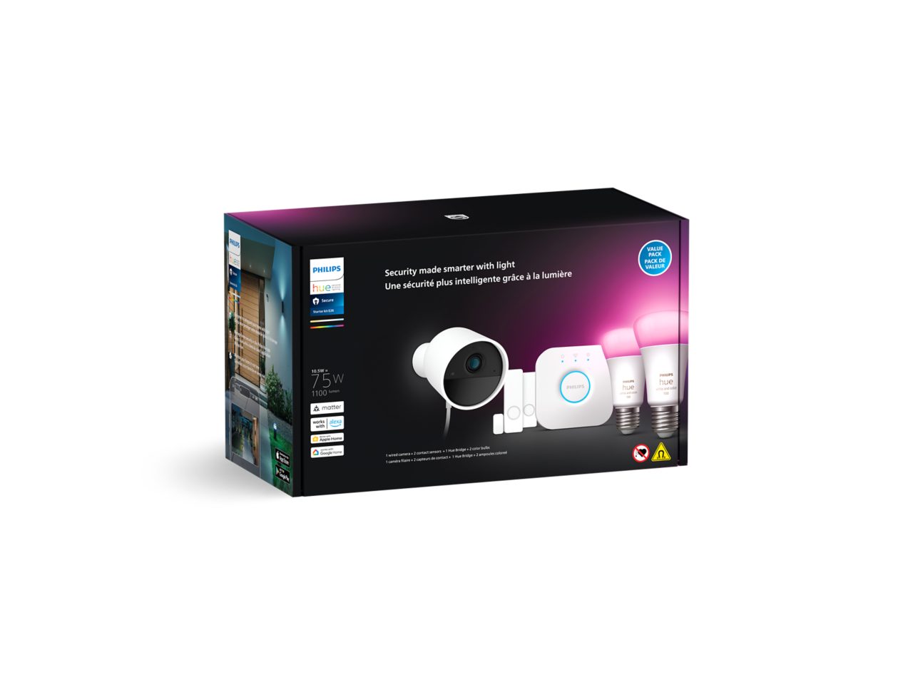 Hue Starter kit: Wired Secure Camera + 2 Contact Sensors + 2