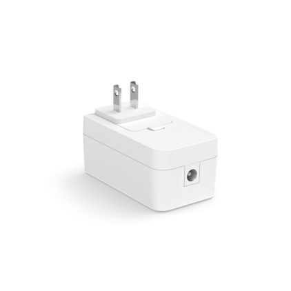 Close up of front of Philips Hue power adapter (single input)