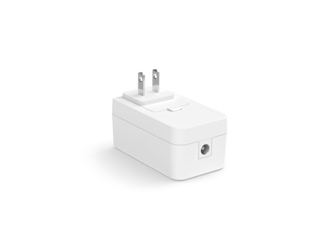 Close up of front of Philips Hue power adapter (single input)