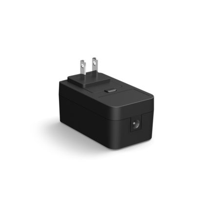 Close up of front of Philips Hue power adapter (single input)