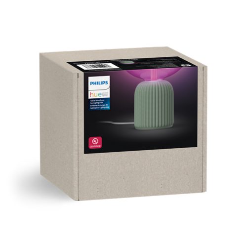 A box featuring a product image and text label for a table lamp base designed for Lightguide, with UL certified logo visible.