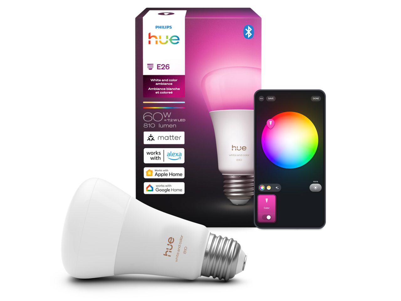 Philips Hue White and Color A60 3個セット Hue White and color ambiance A60 - E26 smart bulb - 810