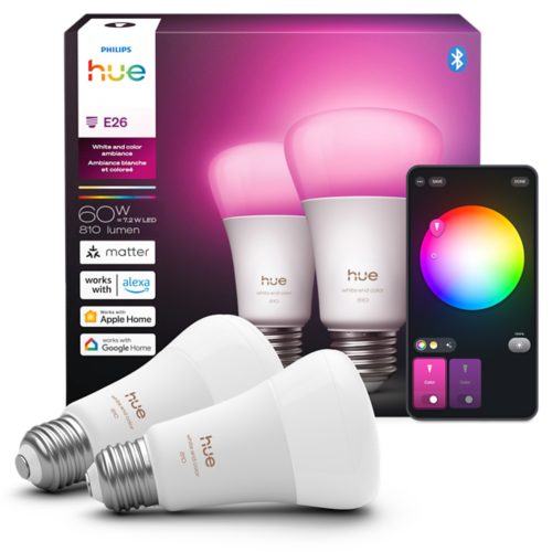PHILIPS Hue white ambiance E26 2個 セット Hue Starter Kit: 2-pack A19 E26 60W LED Bulbs White and