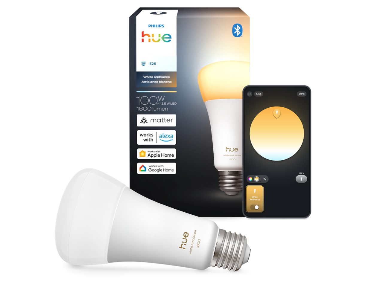 Hue White ambiance A60 - E26 smart bulb - 1600 | Philips Hue