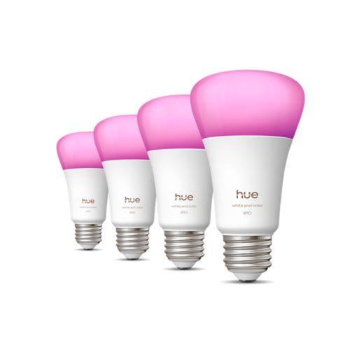 Hue White and color ambiance 60W A19 4PACK- E26 smart bulbs