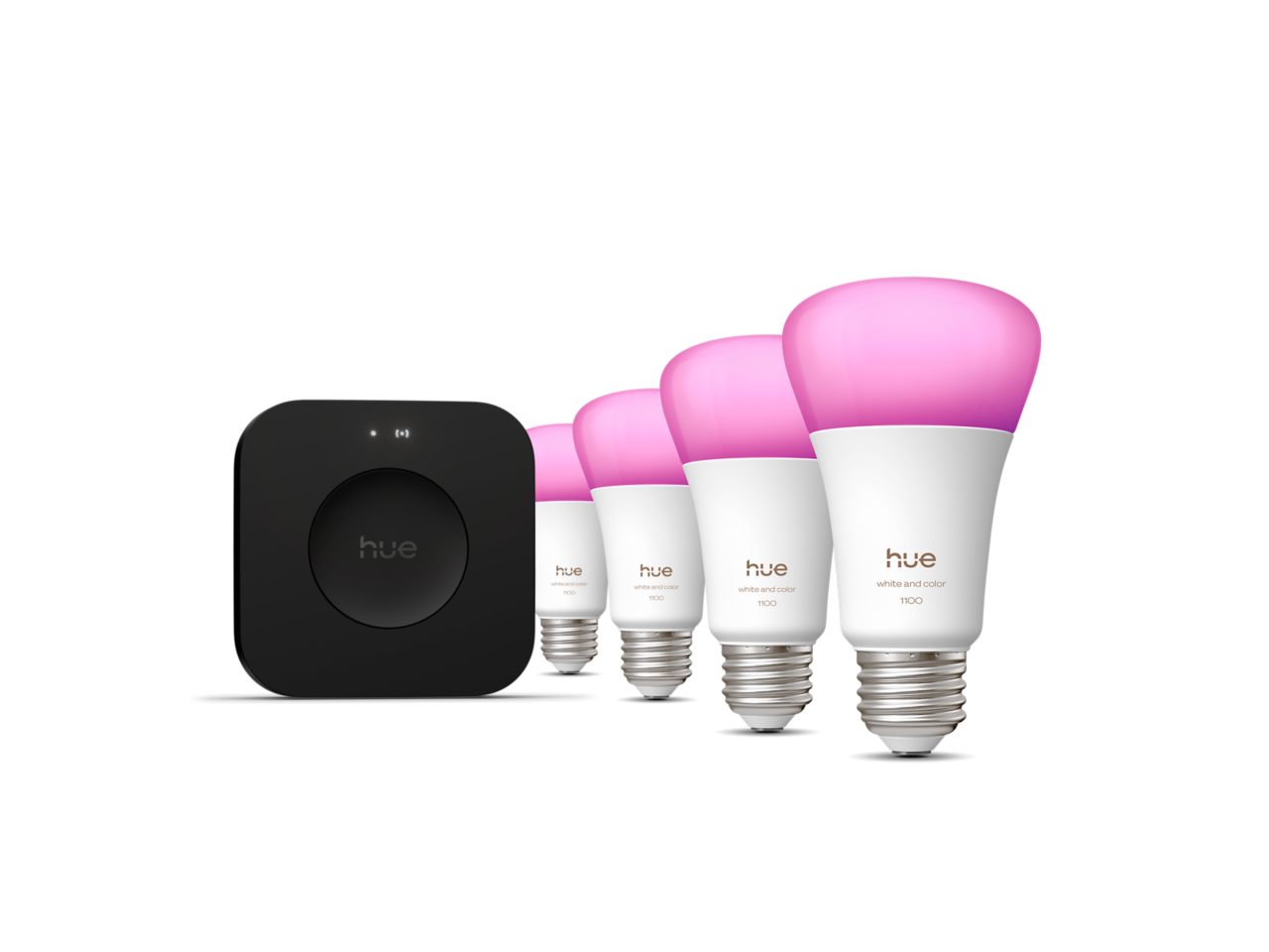 4 A19 colored LED Bulbs E26 + Bridge Pro | Philips Hue