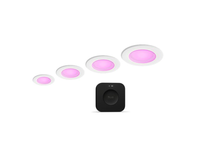 Close up of front of Starter kit: 4 Downlights (5/6 inch) + Bridge Pro