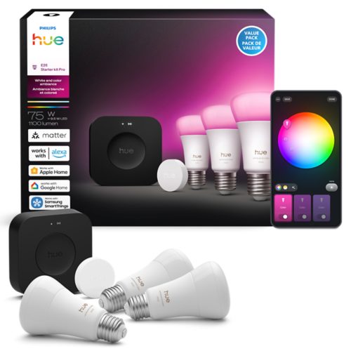 Philips Hue White&Color E26 3個セット Hue 3-pack A19 E26 60W LED Bulbs White and Colour Ambiance
