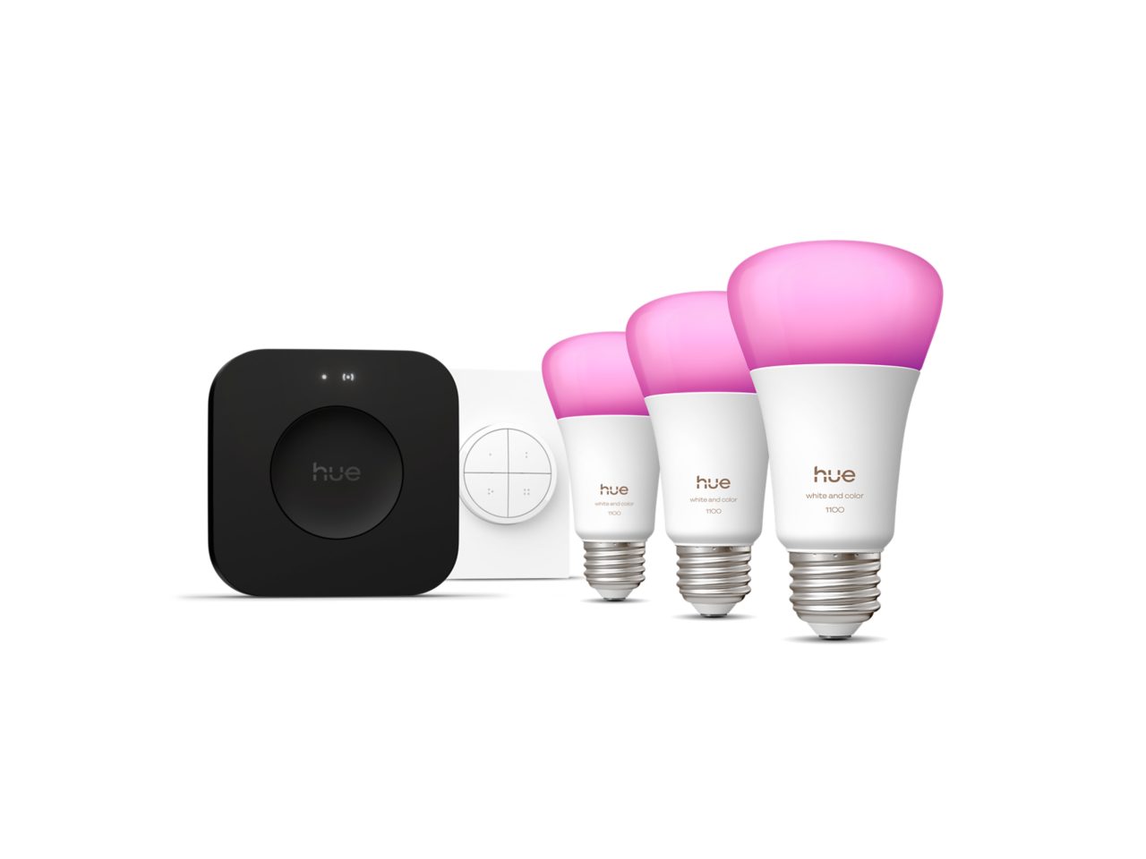 philips hue white and color 3個セット 3 A19 LED Bulbs E26 + Tap Dial Switch + Bridge Pro | Philips Hue