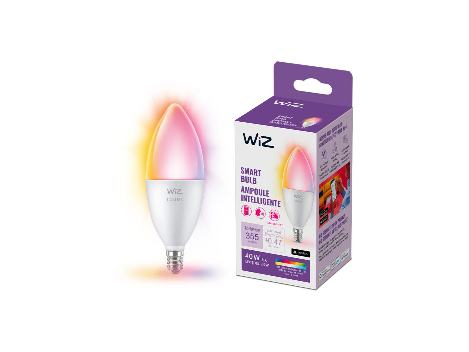 MODERN BULB Candle 40W B12 E12 WiZ