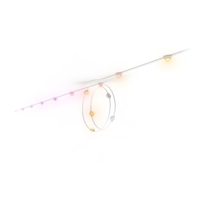 Close up of front of Festavia permanent outdoor lights 150 ft white string