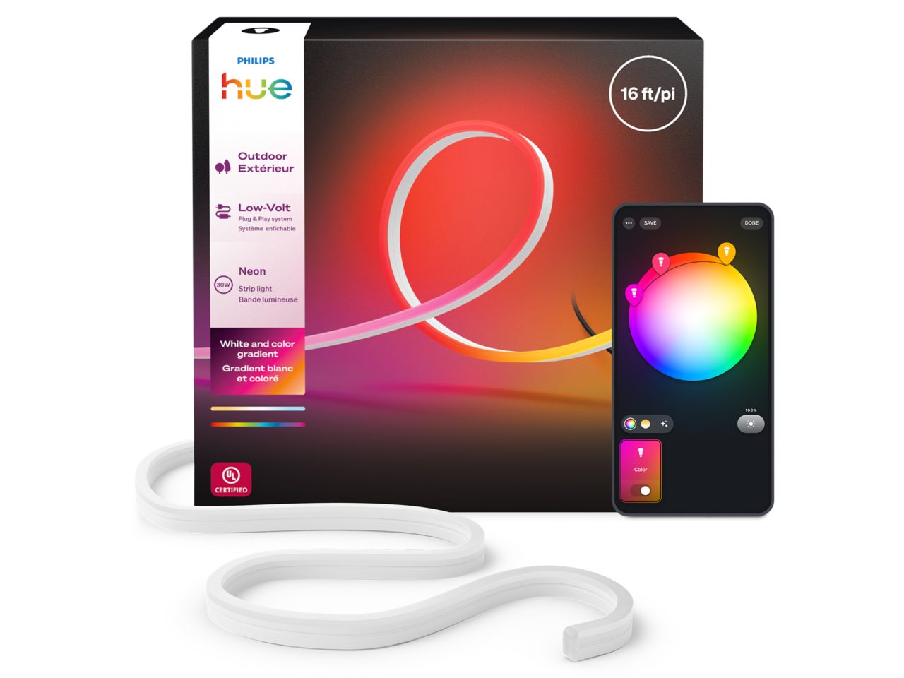 Neon Outdoor Multicolor LED Strip Light 16ft | Philips Hue