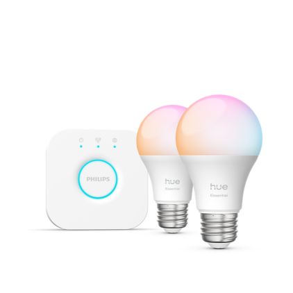 Close up of front of Essential starter kit: 2 E26 smart bulbs (800 lm)