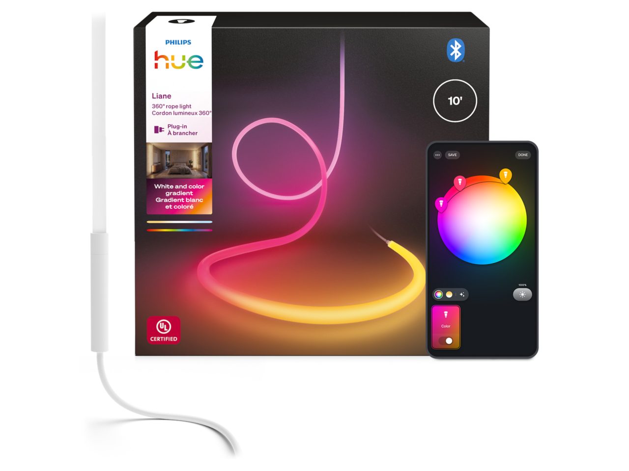 Liane 360° Indoor Rope Lights - 10ft Weight | Philips Hue