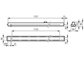 Dimension Drawing (without table) - RC455X 36S/940 DLO U4 W3 L1722 W100 B30