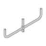 Steel Bracket, Round Bullhorn, Triple Linear, 30" Spacing, 2-3/8" OD x 4" Length Tenon