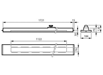 Dimension Drawing (without table) - RC455X 36S/940 DLO W5 L1722 W185 B30 WT