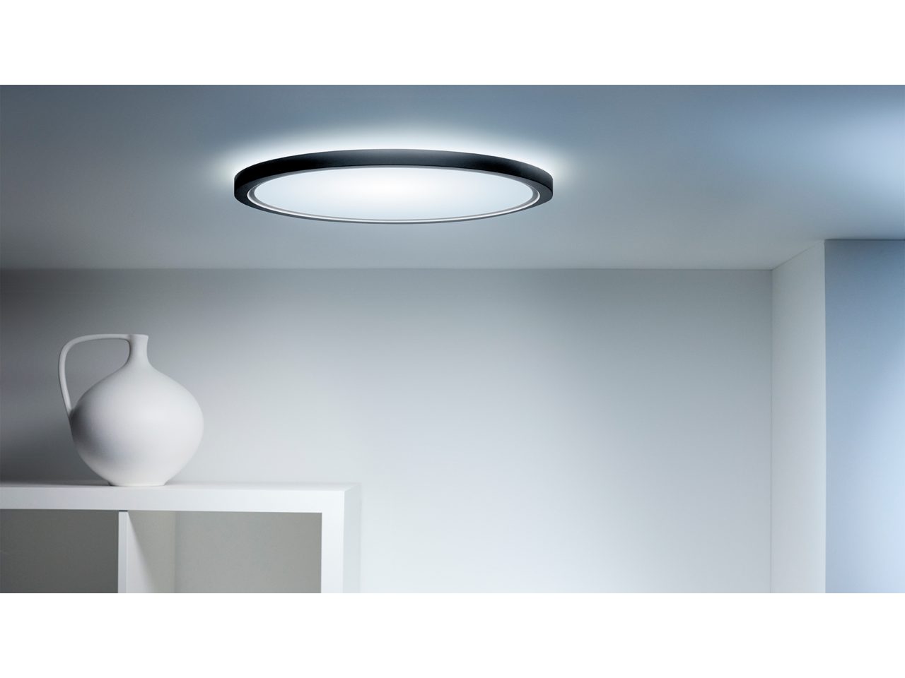 LED plafondlamp Slim zwart Dime CCT 42 cm