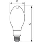 Dimension Drawing (with table) - MAS LED HPL M 2.8Klm 19W 830E27 FR G
