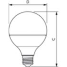 Dimension Drawing (with table) - LEDGlobe13-100W G30 E27 CDL W ND MX