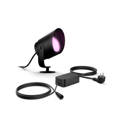 Nahaufnahme der Vorderseite von Set: Lily XL Gartenspot + Netzteil