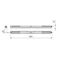 Dimension Drawing (without table) - WT198X LED60S/840 WIA L1500