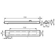 Dimension Drawing (without table) - RC455X 36S/940 DLO U4 W3 L1722 W200 B40