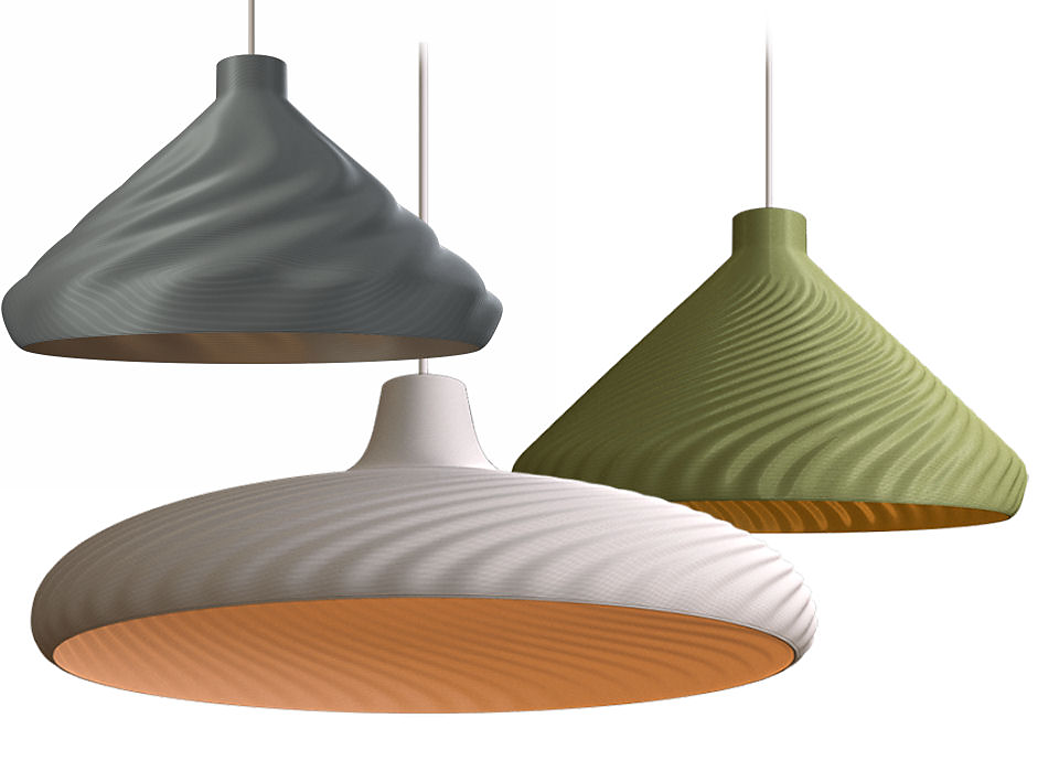 Série simple de lampes suspendues décoratives imprimées en 3D