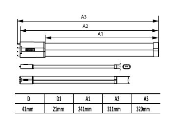 Dimension Drawing (with table) - 10PL-L/COR/24-5CCT/MF11/G/4P 10/1