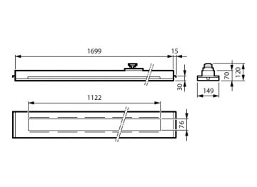 Dimension Drawing (without table) - RC455X 36S/940 DLO W5 L1700 W150 B30 WT