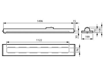 Dimension Drawing (without table) - RC455X 40S/940 DLO ELD3 W6 L1497 W200B30