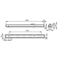 Dimension Drawing (without table) - RC455X 36S/930 DLO U4 W3 L1495 W100 B30