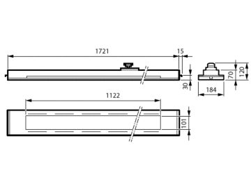Dimension Drawing (without table) - RC455X 36S/940 MLO W5 L1722 W185 B30 WT