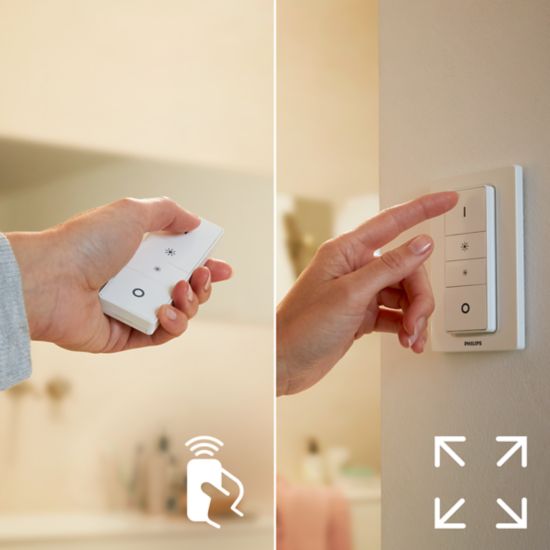 Easy and wireless control with the dimmer switch