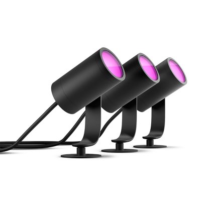 Nahaufnahme der Vorderseite von Lily Outdoor 3er-Pack Spot schwarz
